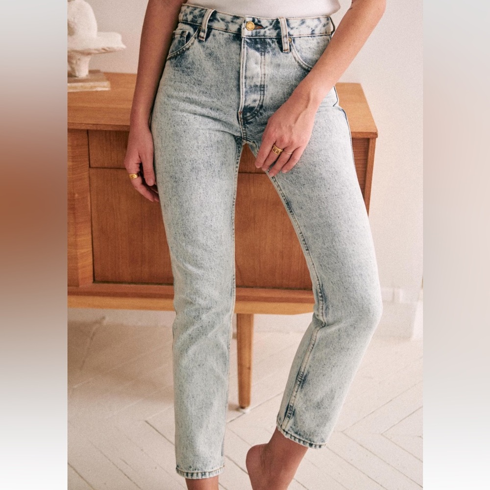 Sezane Light Wash Straight Leg Jeans
